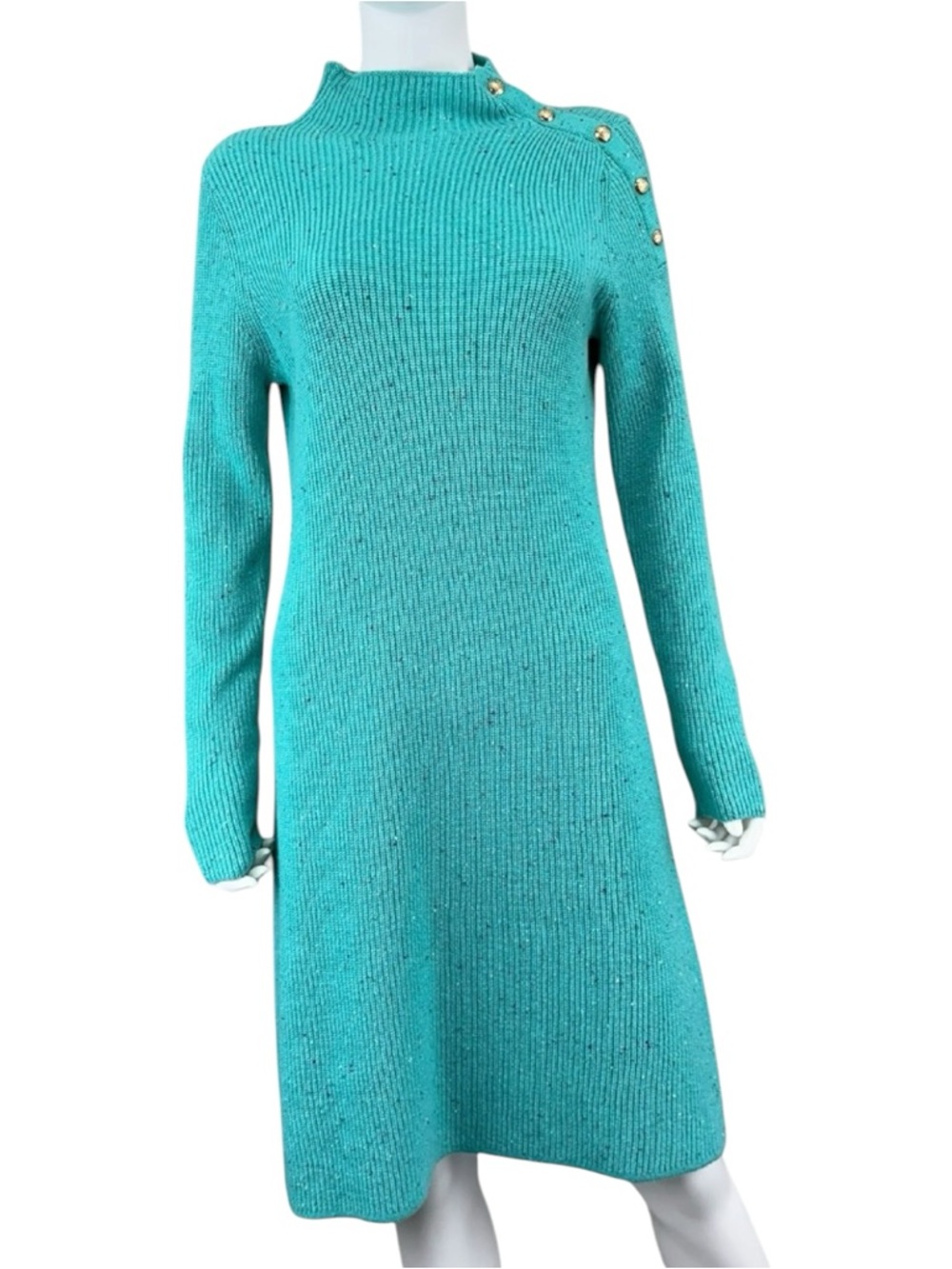 Talbots Aqua Sweater Dress Size S